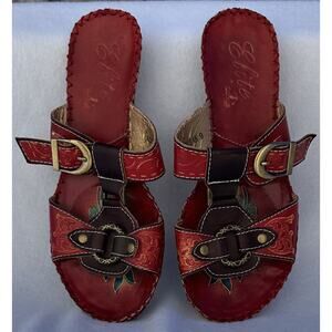 ELITE BY CORKYS KODIAK SANDALS WOMEN'S MULTICOLOR LEATHER BUCKLE SIDE 39 US 8.5